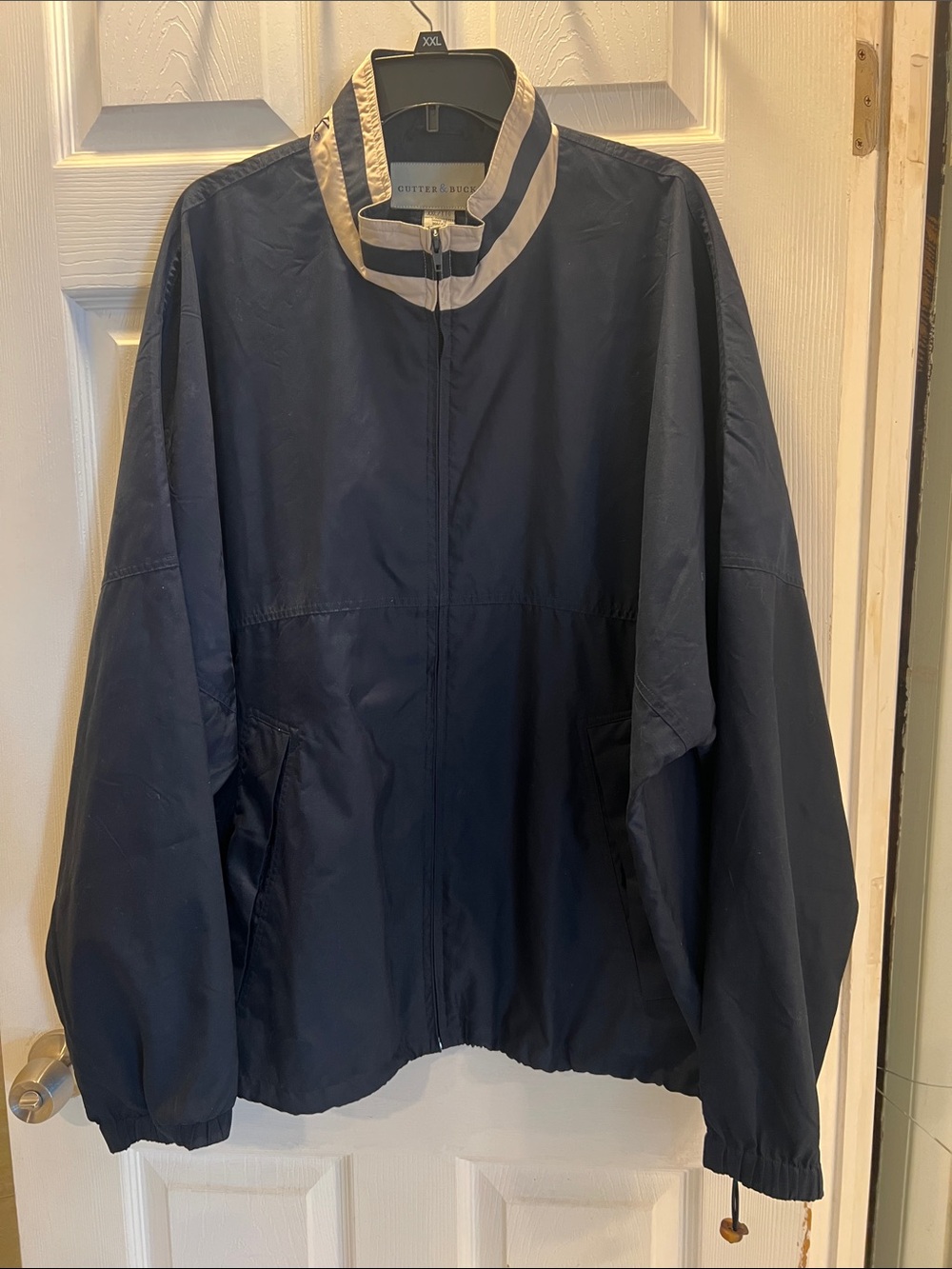 Cutter & Buck Navy Bomber Jacket with Cream-Trim Collar